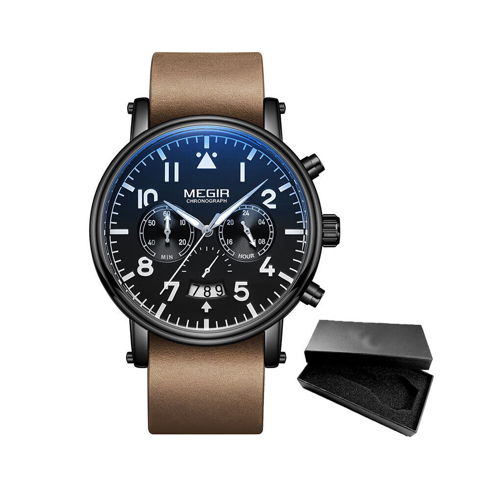 Men Analog Leather Sports Watches Men's Army Military Watch Male Date Quartz Clock Relogio Masculino