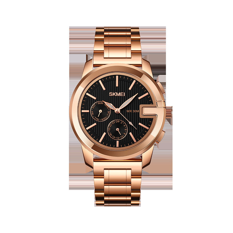 Top Full Steel Watches Mens Casual 24 hours Week Display Waterproof Sports Wristwatch Clock reloj hombre