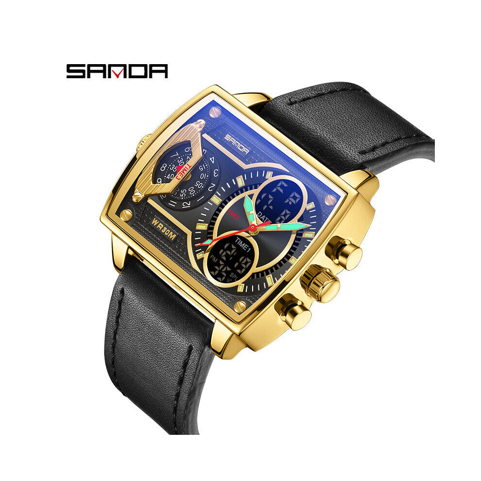 Big dial Men's Quartz Watches Waterproof Sports Military LED Digital Watch For Male Dual Display Wristwatch Relogio