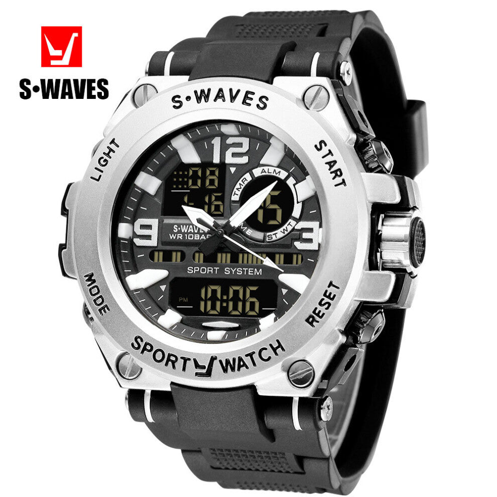 Men's Sports Watches Silicone Strap Waterproof Auto Date Week Back Light Alarm Man Clock Digital Quartz Watch Reloj Hombre