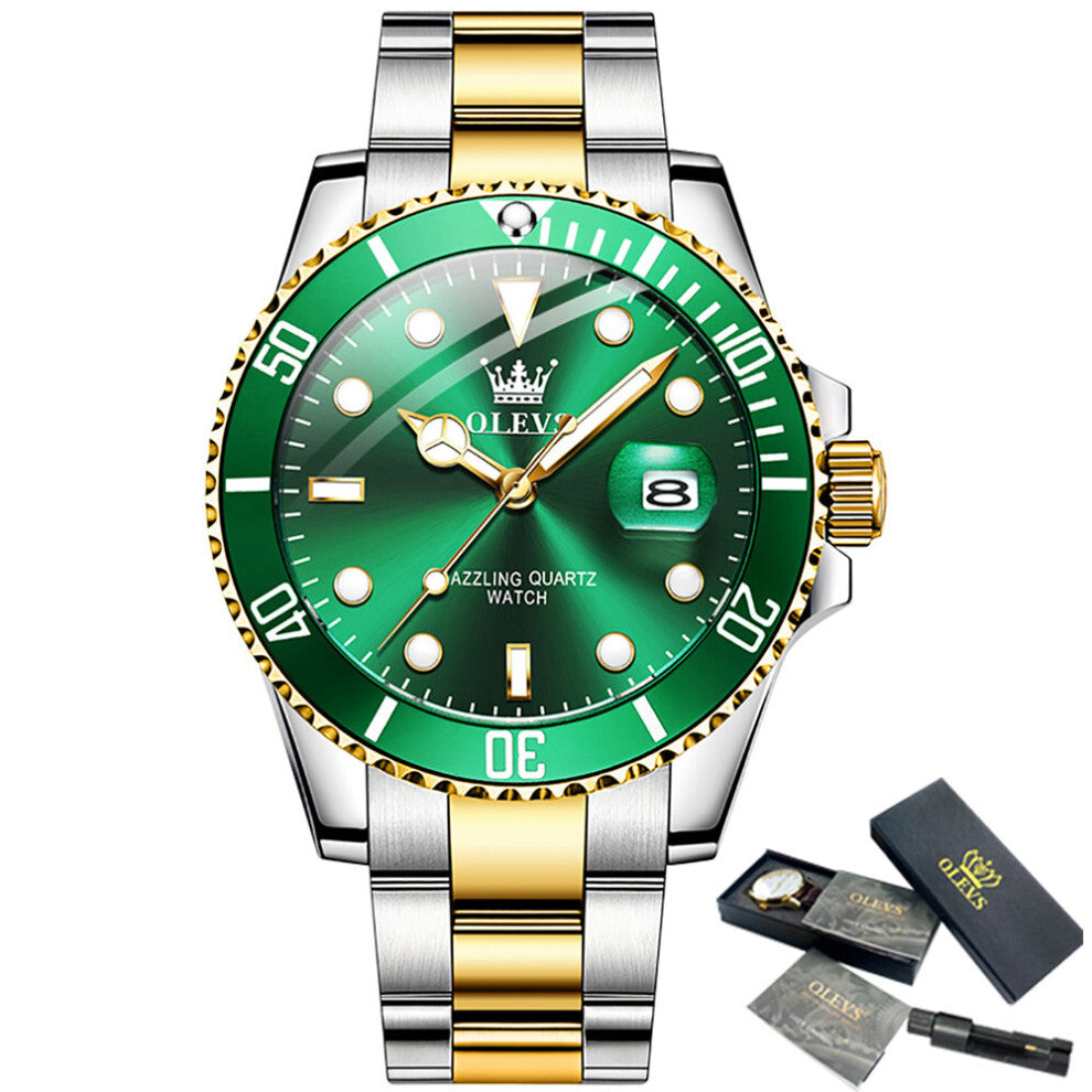 Top Men's Watch 30M Waterproof Date Men's Sports Watch Men's Quartz Green Dial Watch Relogio Masculino