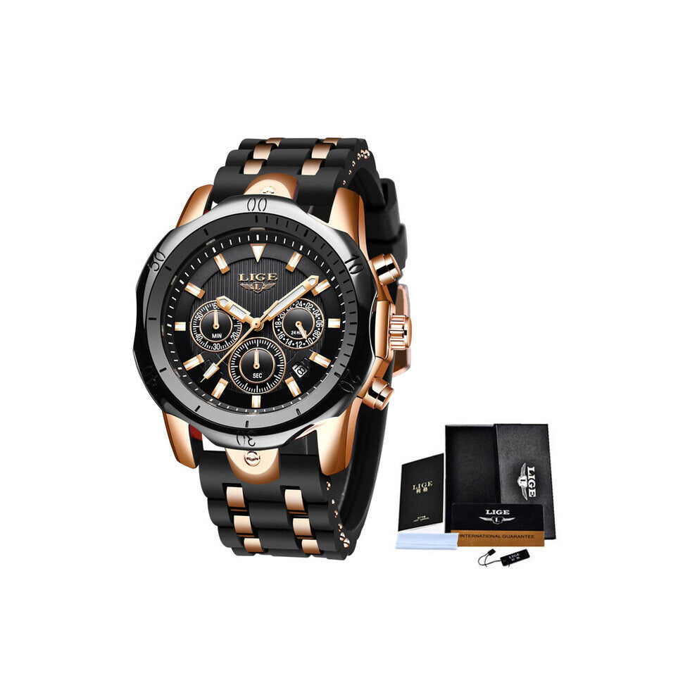 Business Watch Men Sports Men Military Quartz Wristwatches Top Silicone Watch For Men Montre Homme+BOX