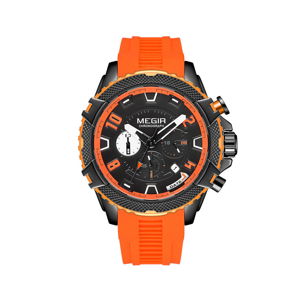 The Spring Style Man's Waterproof Watch Be Applicable To Outdoors Luminous Multifunction Sports Watches Silicone Tape