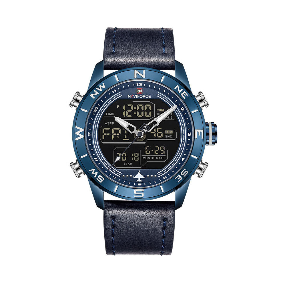 Men Watch Top Sports Male 3Bar Chronograph Waterproof Quartz Digital Clocks Military Wristwatch Brown