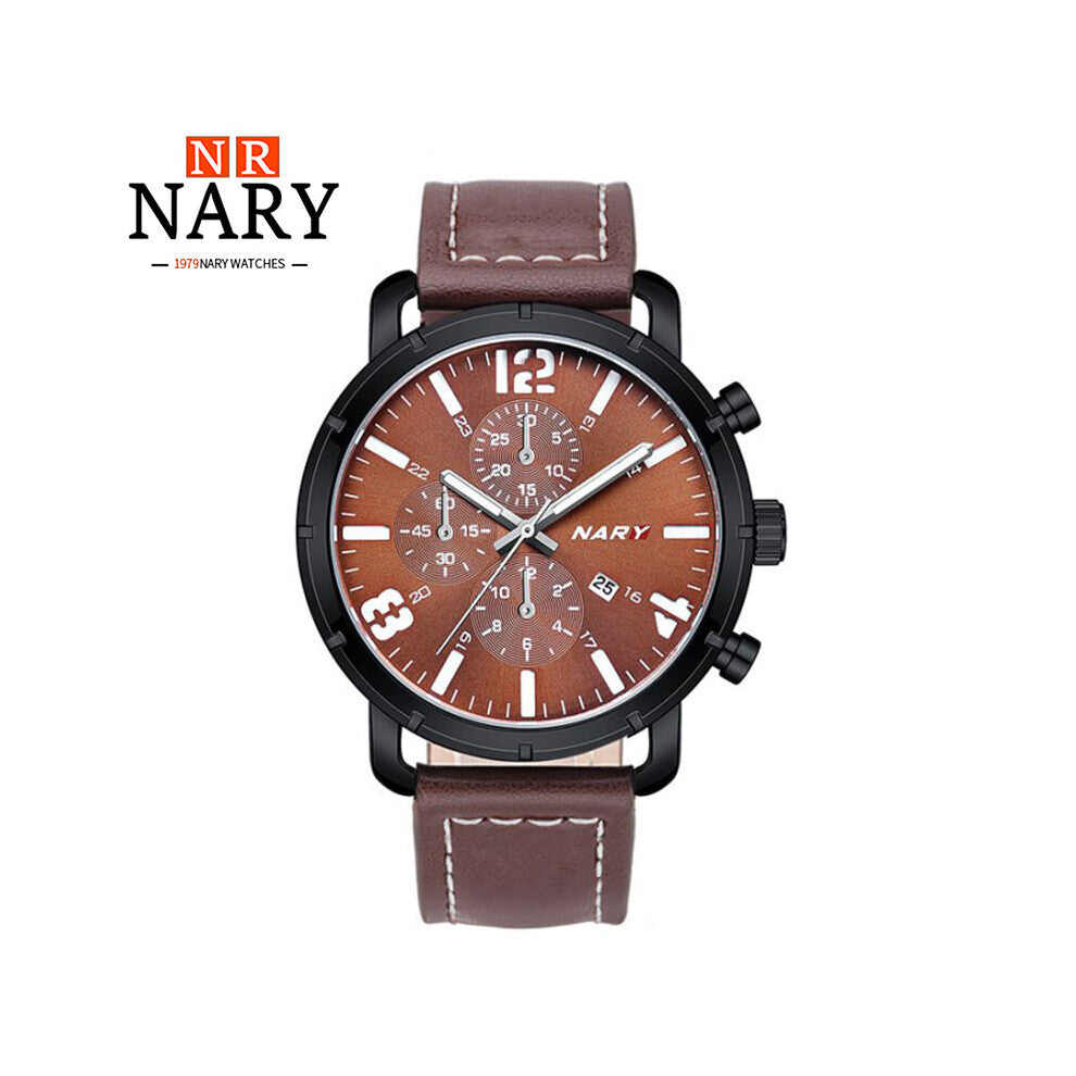 Men Sports Watches High and Casual Leather Waterproof Business Wristwatches 8006