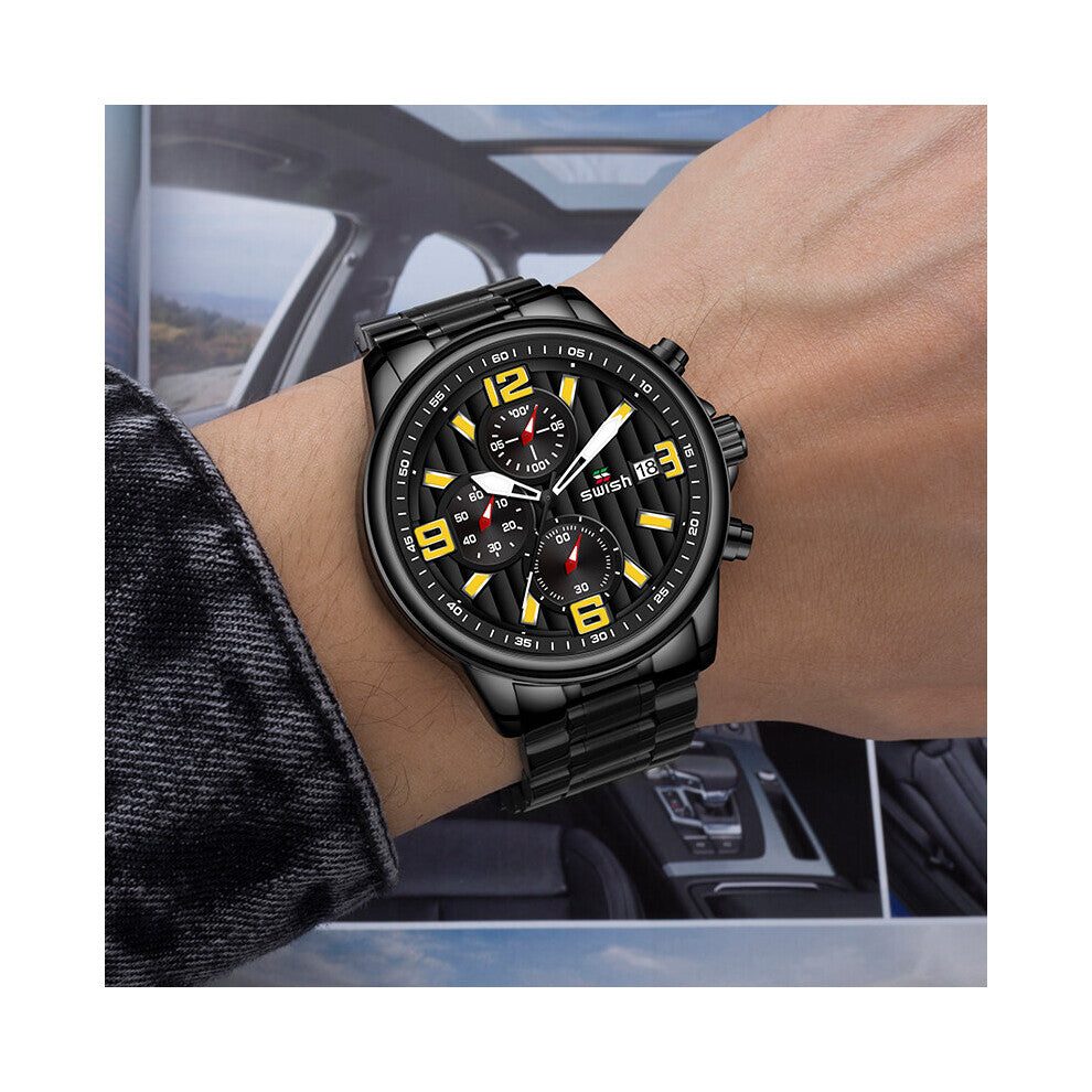 Chronograph Military Watches Men Top Multifunctional Chronograph Quartz Wristwatch Waterproof Sports Relogio Male