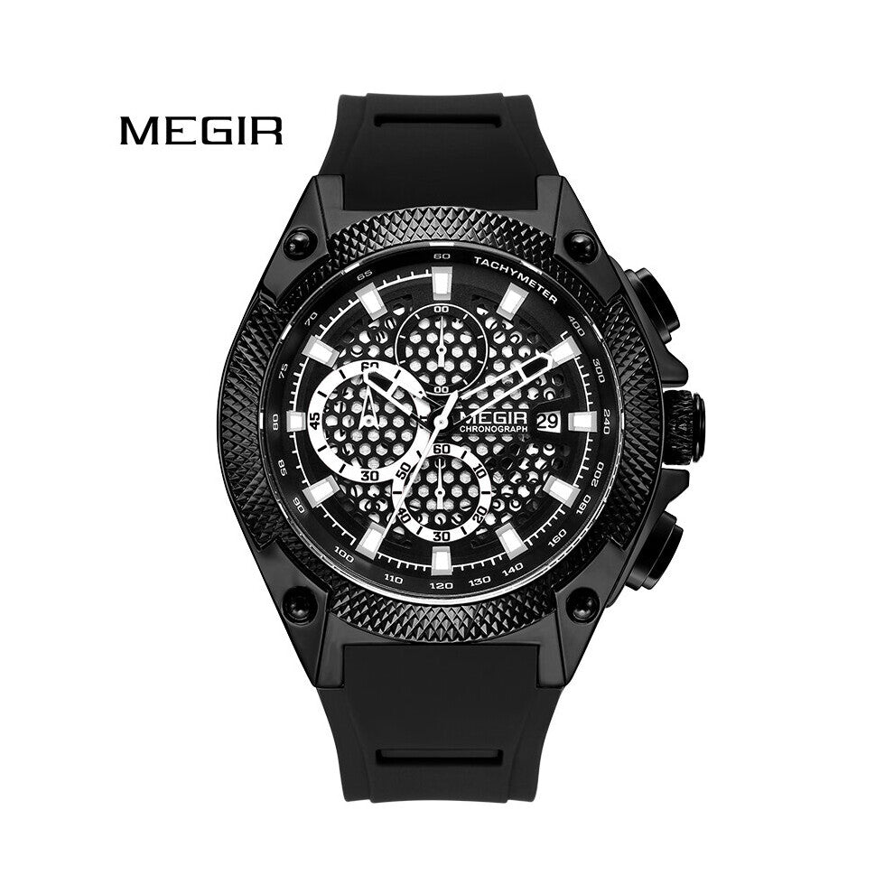 Relogio Sports Men's Watches Chronograph Army Military Men Silicone Strap Quartz Male Clock
