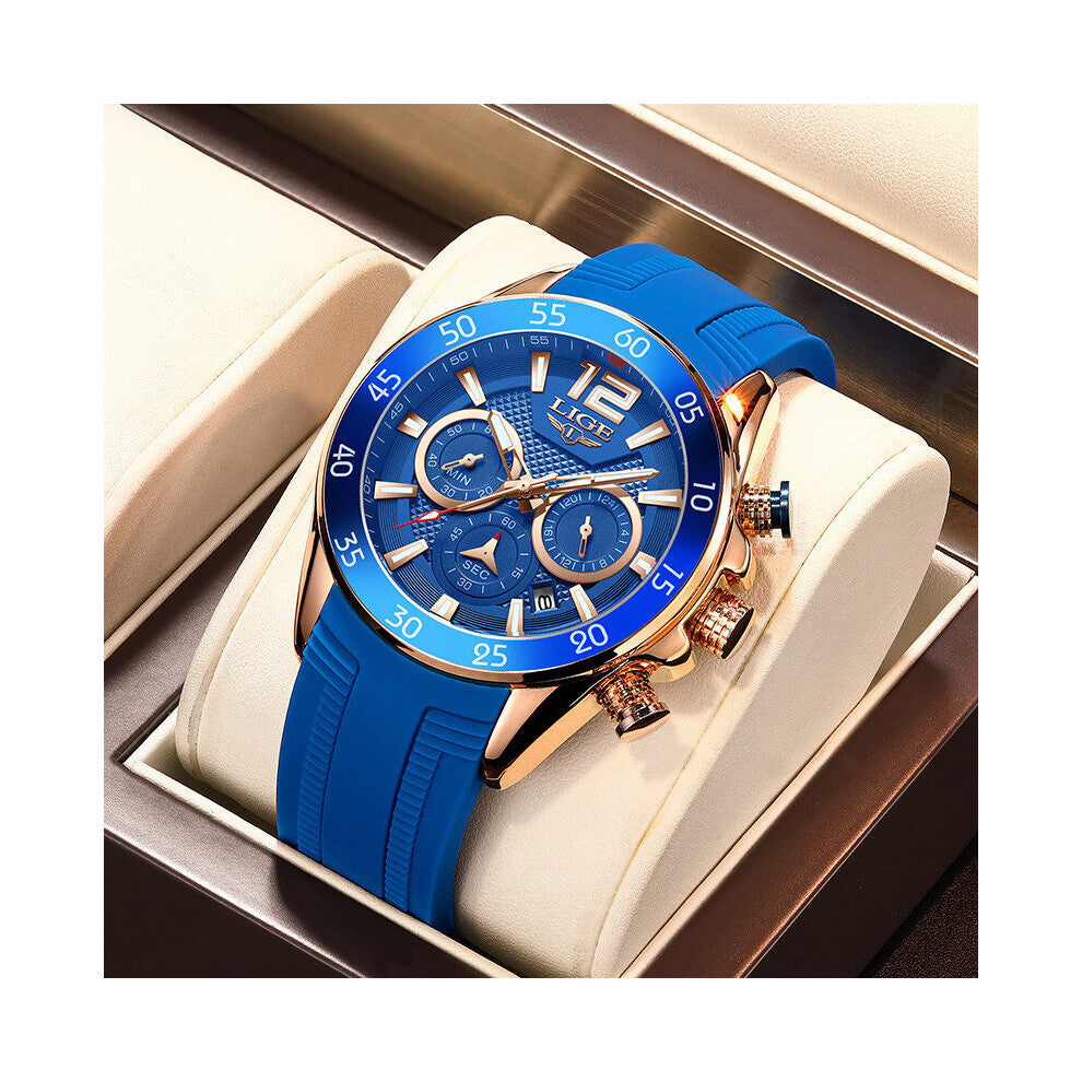 Watches Mens Top Waterproof Clock Male Silicone Strap Sport Quartz Watch For Men Big Dial Chronograph Wristwatch