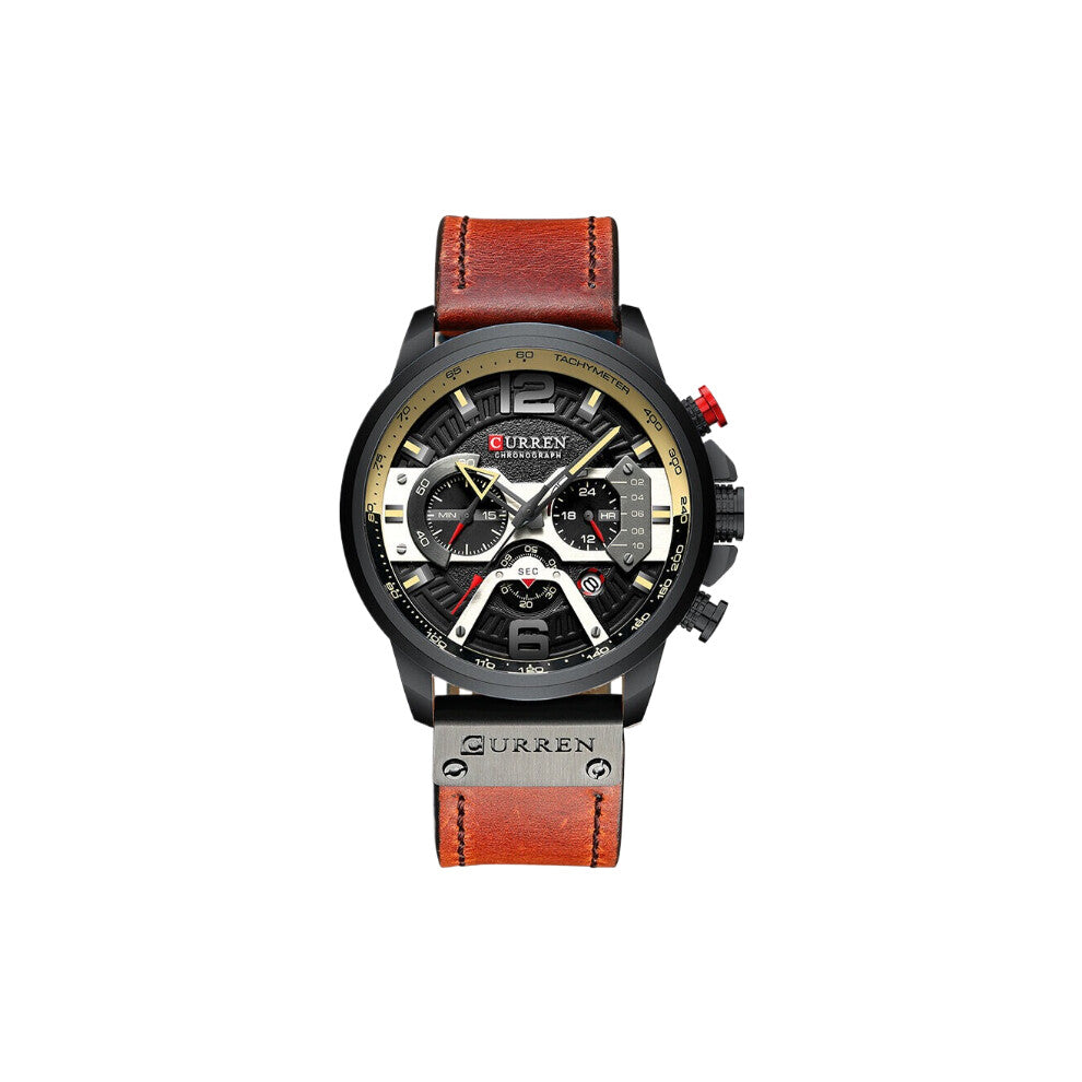 Military multifunctional Quartz Alloy Case Leather Strap Sports Wristwatch Relogio Masculino Hommes