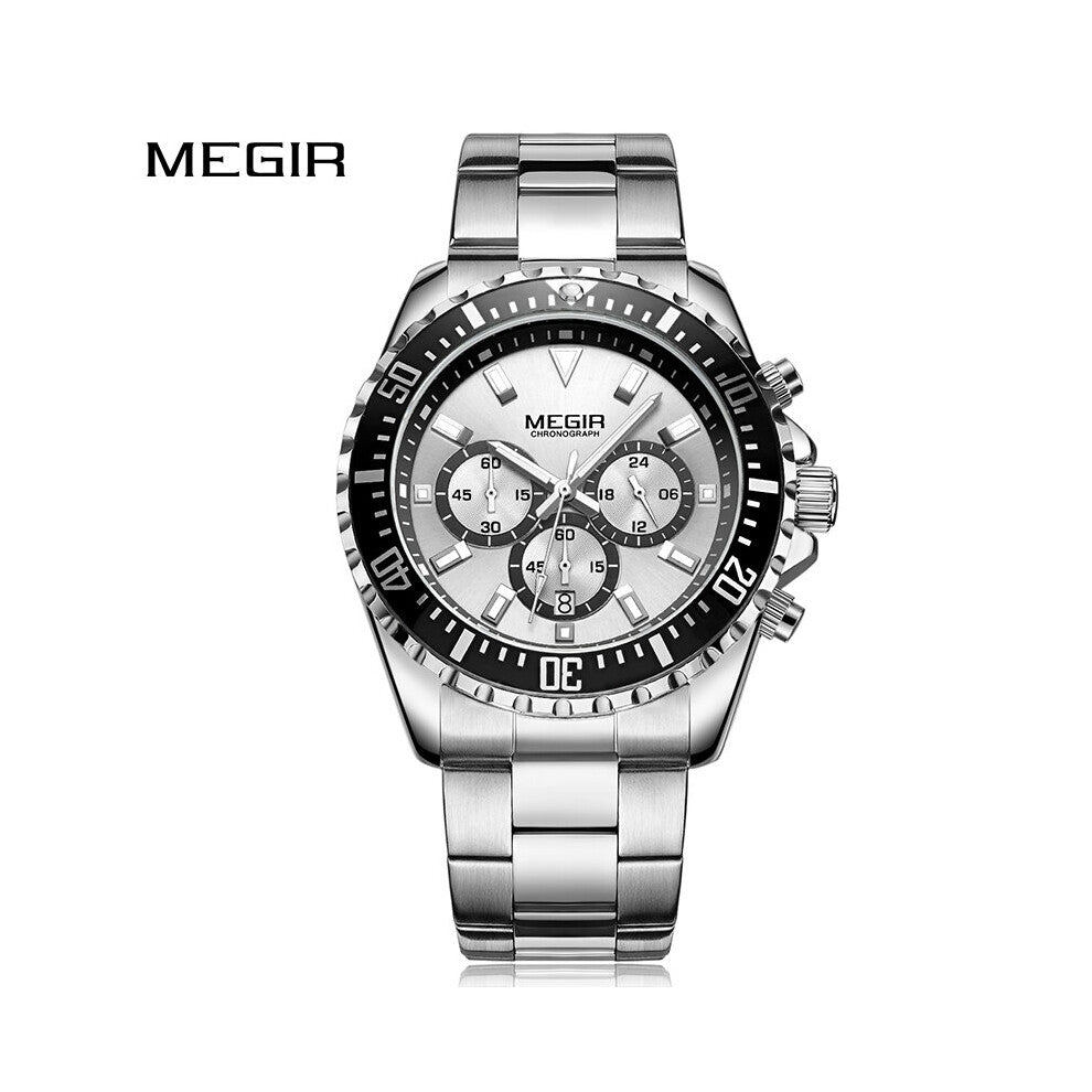 Business Quartz Watch Men Stainless-Steel Chronograph Waterproof Luminous Clock Male Relogio Masculino