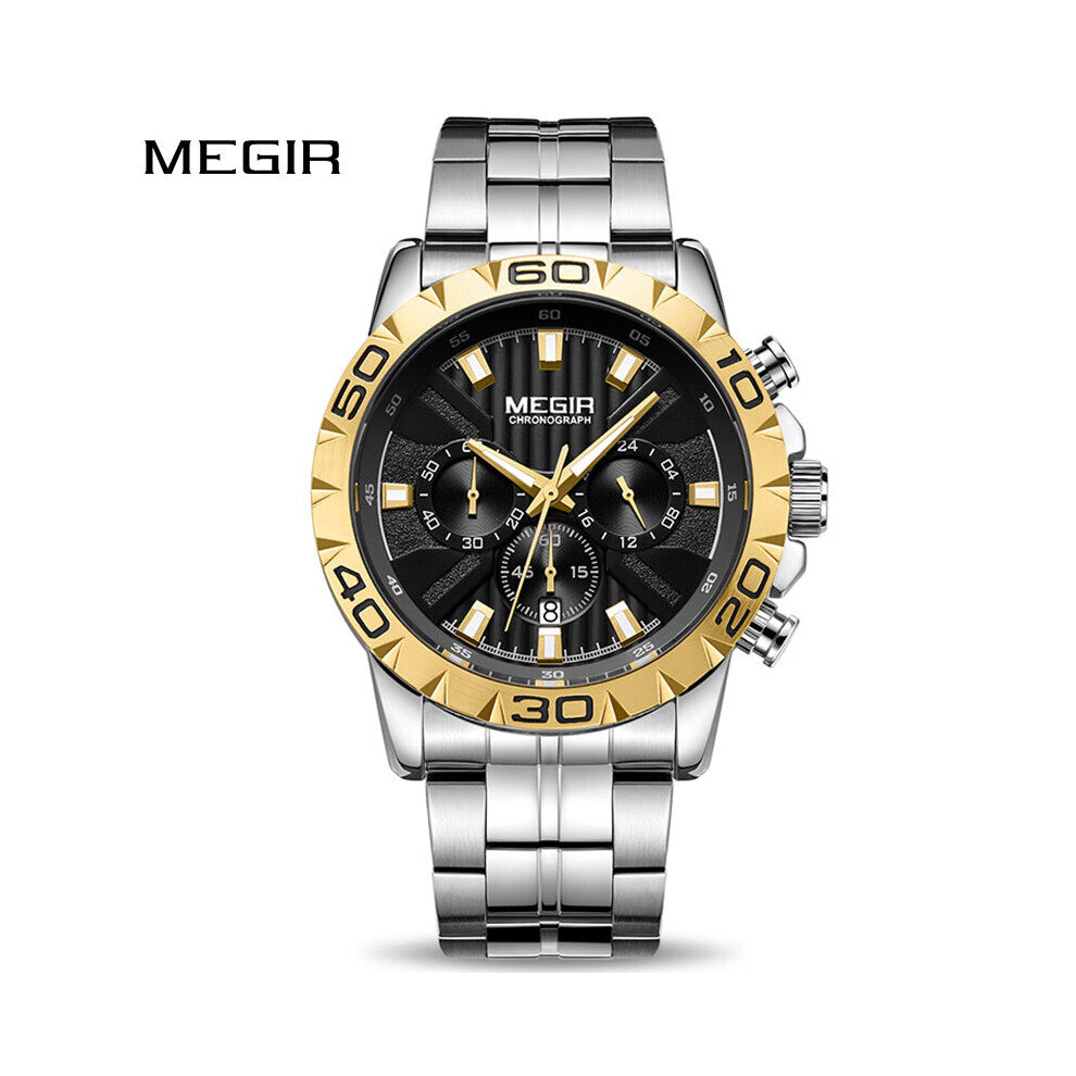 Men's Business Chronograph Quartz Wristwatches Waterproof Full Steel Strap Army Watches Man Clock Male Relogios Masculino