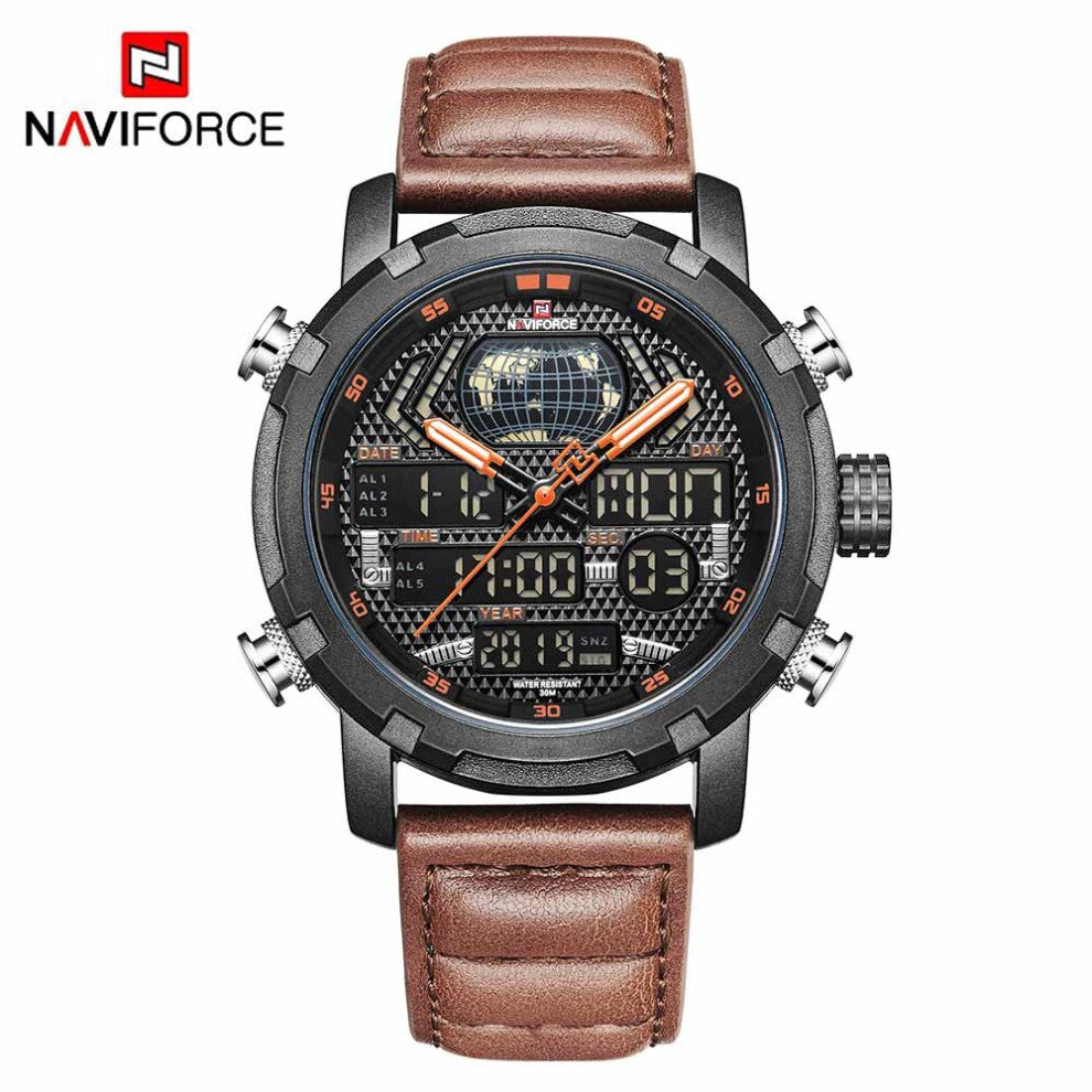 Top Men's Sport Watch Men Leather Waterproof Quartz Watches Male Date LED Analog Clock Relogio Masculino