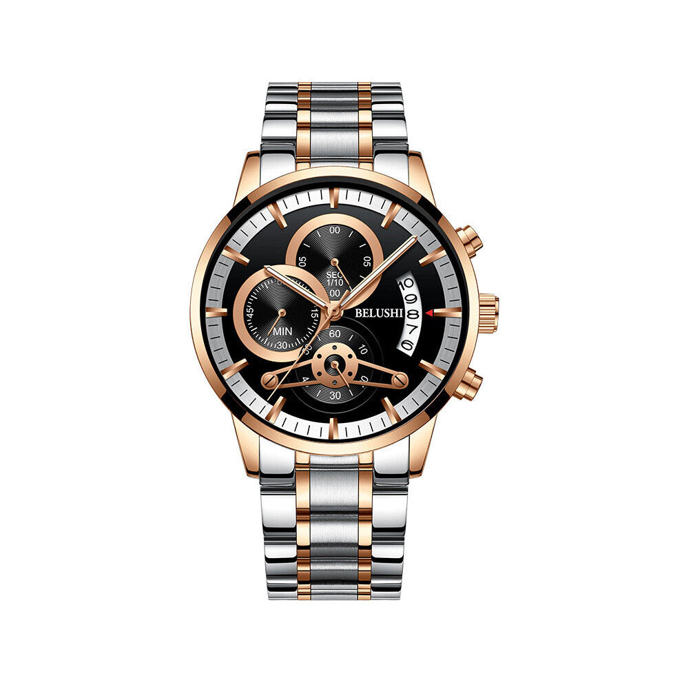 BELUSHI Men's Watch Man Business Casual Quartz Wristwatches Waterproof Countdown Top Style Men's Clock relogio masculino
