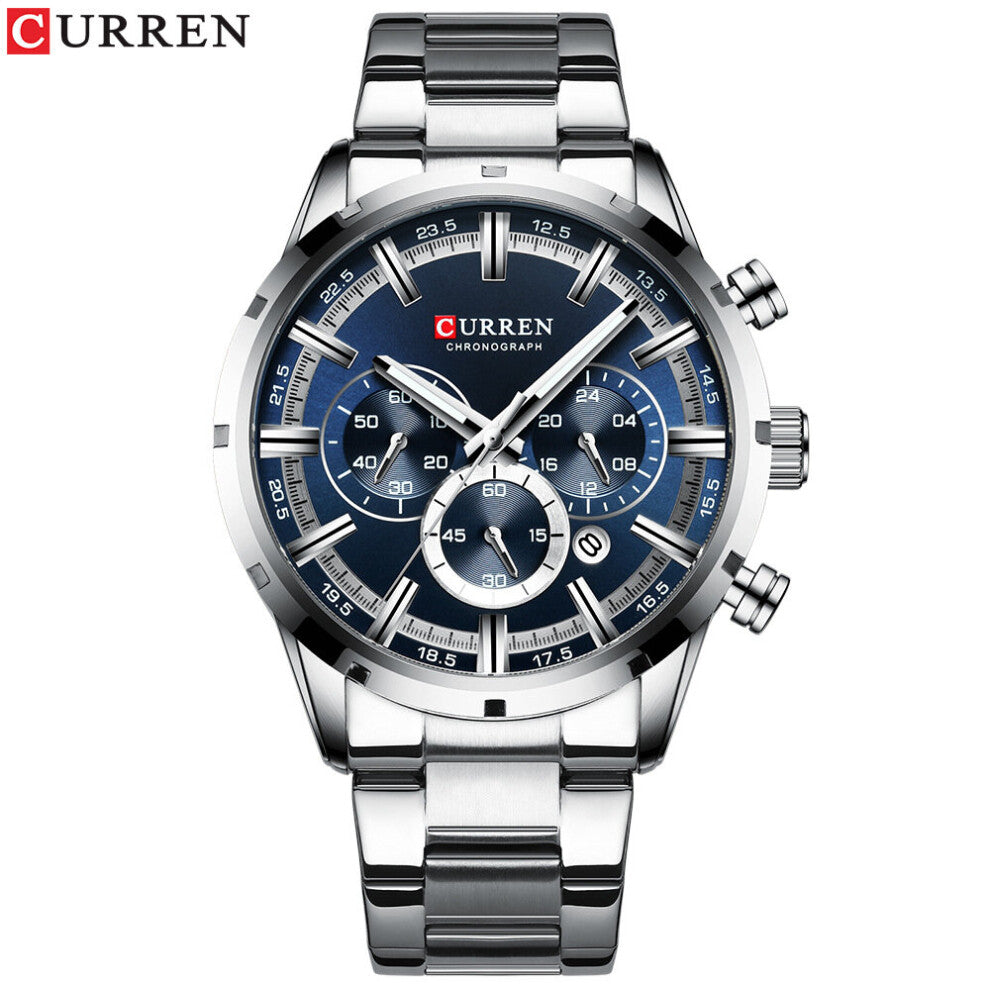 Watches with Stainless Steel Top Sports Chronograph Quartz Watch Men Relogio Masculino