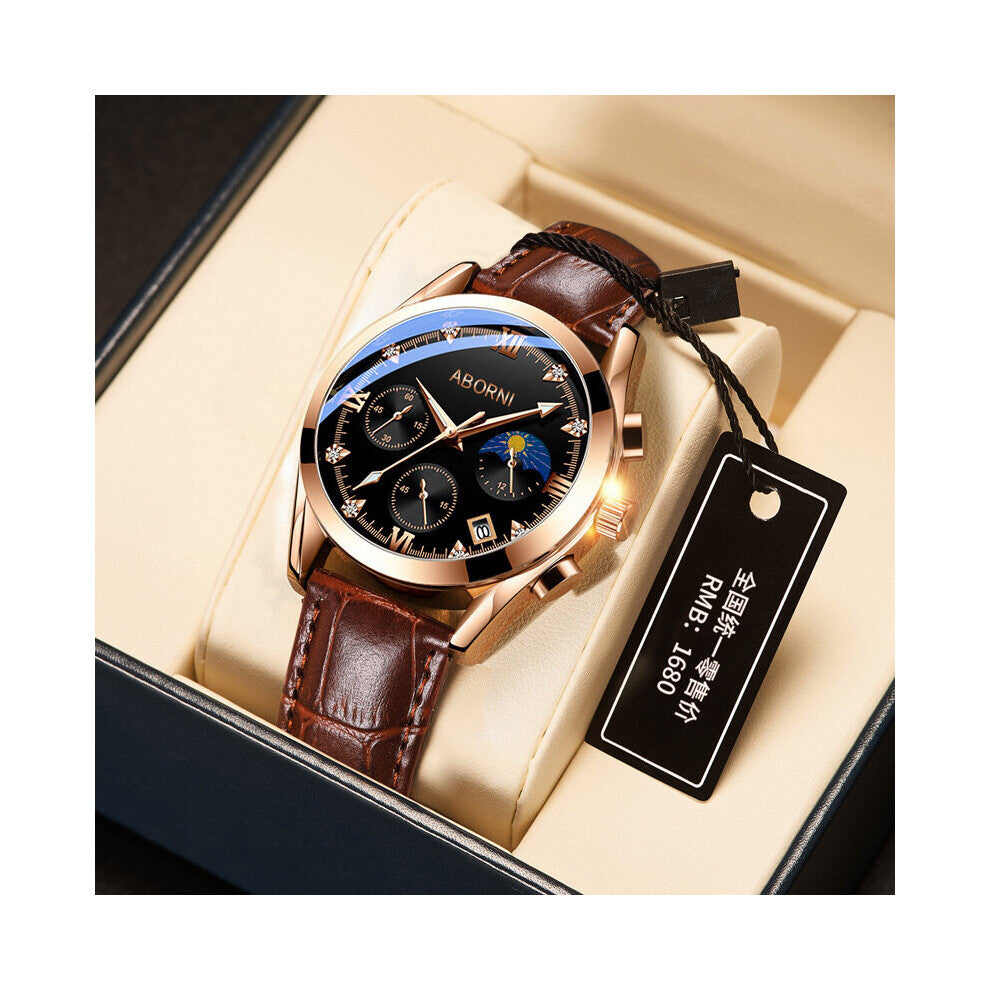 Men's Multifunctional Personality Quartz Watch Luminous Waterproof Calendar Business Watch Men