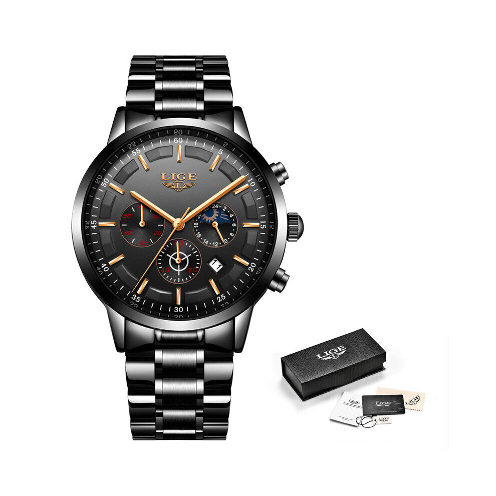 Watch Men Sports Quartz Date Clock Watch for Men Business Waterproof Wristwatch Relogio Masculino+Box