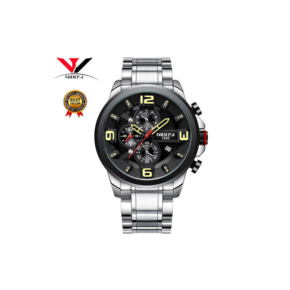 Men's Watches Top Quartz Wristwatches Big Dial Business Stainless Steel Sports Watch Men Relogio 2336