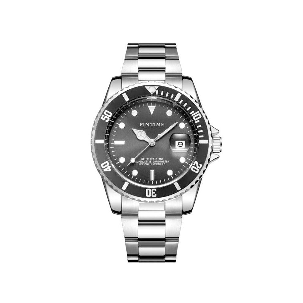 Classic Men's Watch Top Stainless Steel Quartz Wristwatch Sport Waterpoof Luminous Calendar Wristwatch