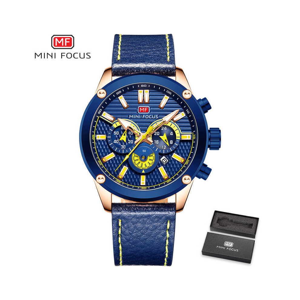 Top Quartz Watches for Men 30M Waterproof Male Clocks 24mm Leather Strap relogio masculino