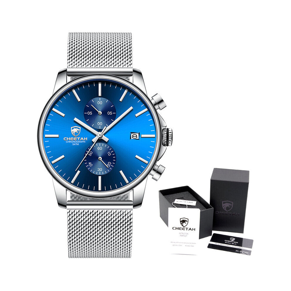 Mens Watches Waterproof Sport Analog Date Clock Stainless Steel Quartz Watch Men Chronograph Relogio Masculino With Box