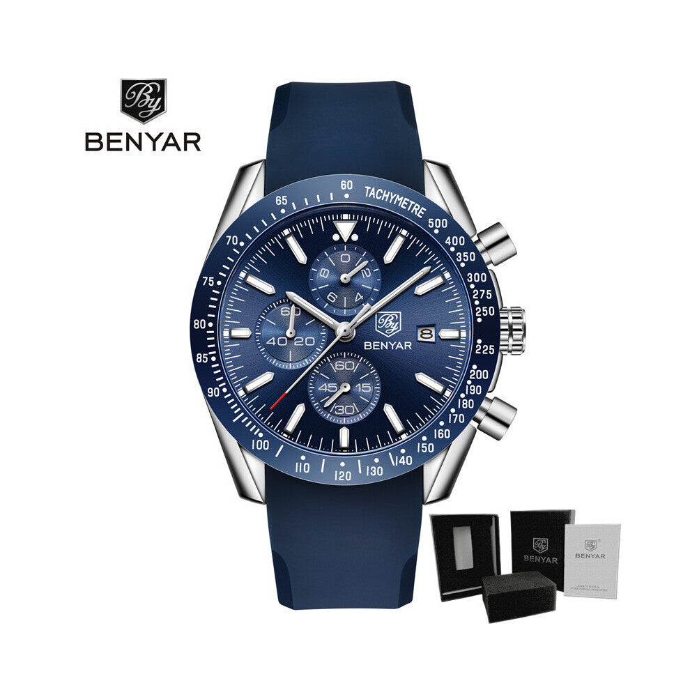 Casual Men Watches Silicone Strap Waterproof Sports Quartz Chronograph Military Watch Men Clock Relogio Masculino