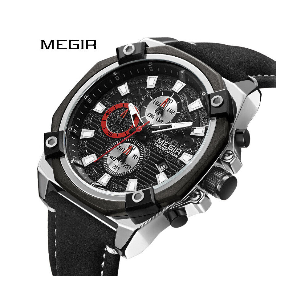 Men's Leather Strap Quartz Wrist Watch Casual Sports Watches Men Waterproof Analog Clock Relogio Masculino