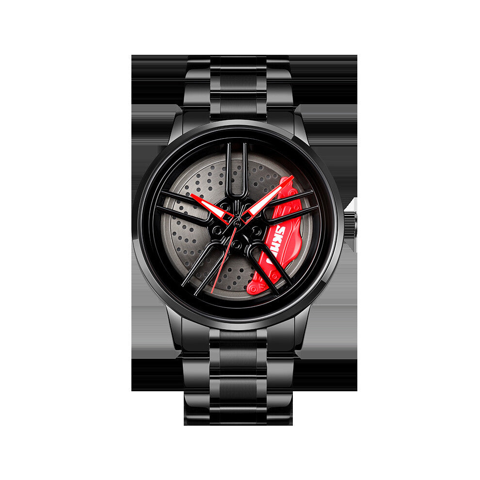 Quartz Mens Watches Creative Hollow Rotation Dial Waterproof Wriswtatch For Man Stainless Steel Band reloj hombre