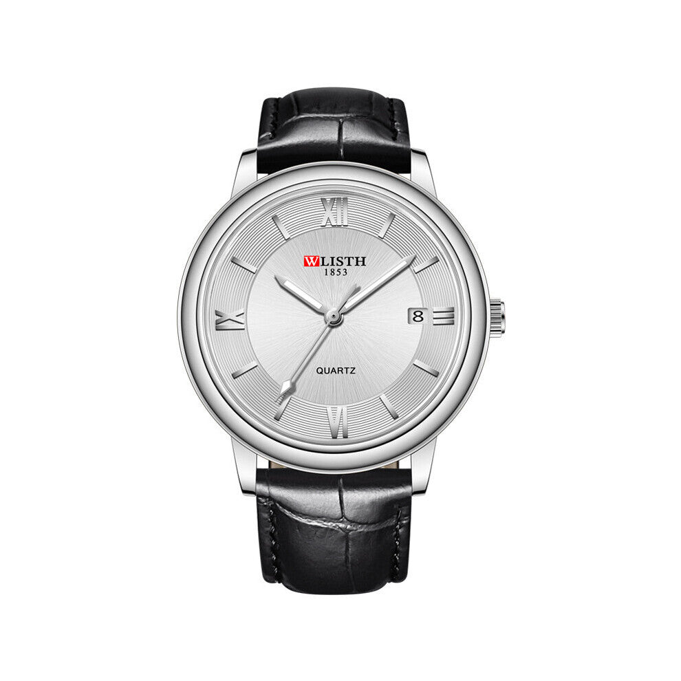 W90 waterproof luminous pointer calendar display business casual quartz movement men's Watch