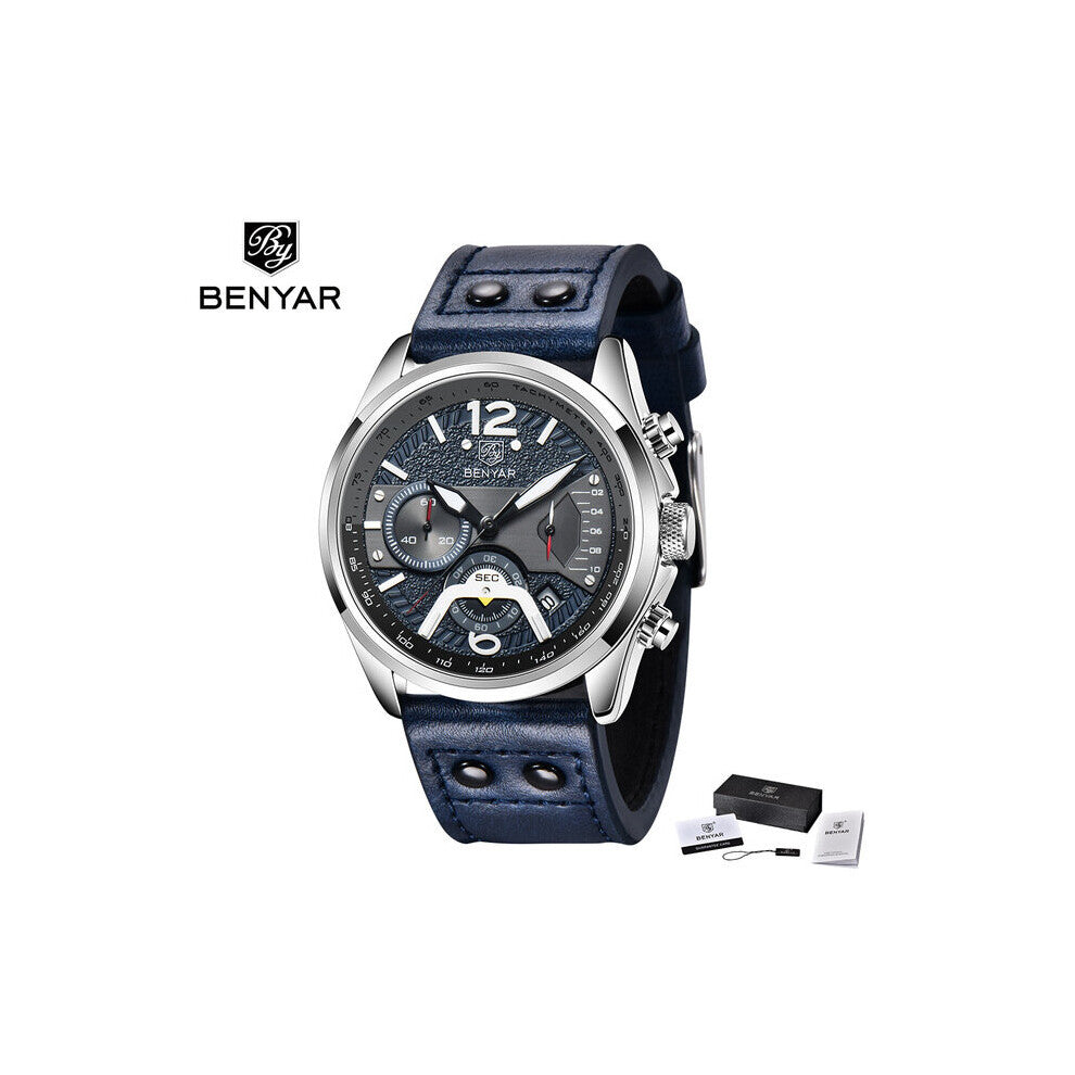 Men Watch Top Waterproof Men Quartz Wristwatch Military Leather Watch Men Sports Chronograph Reloj Hombre