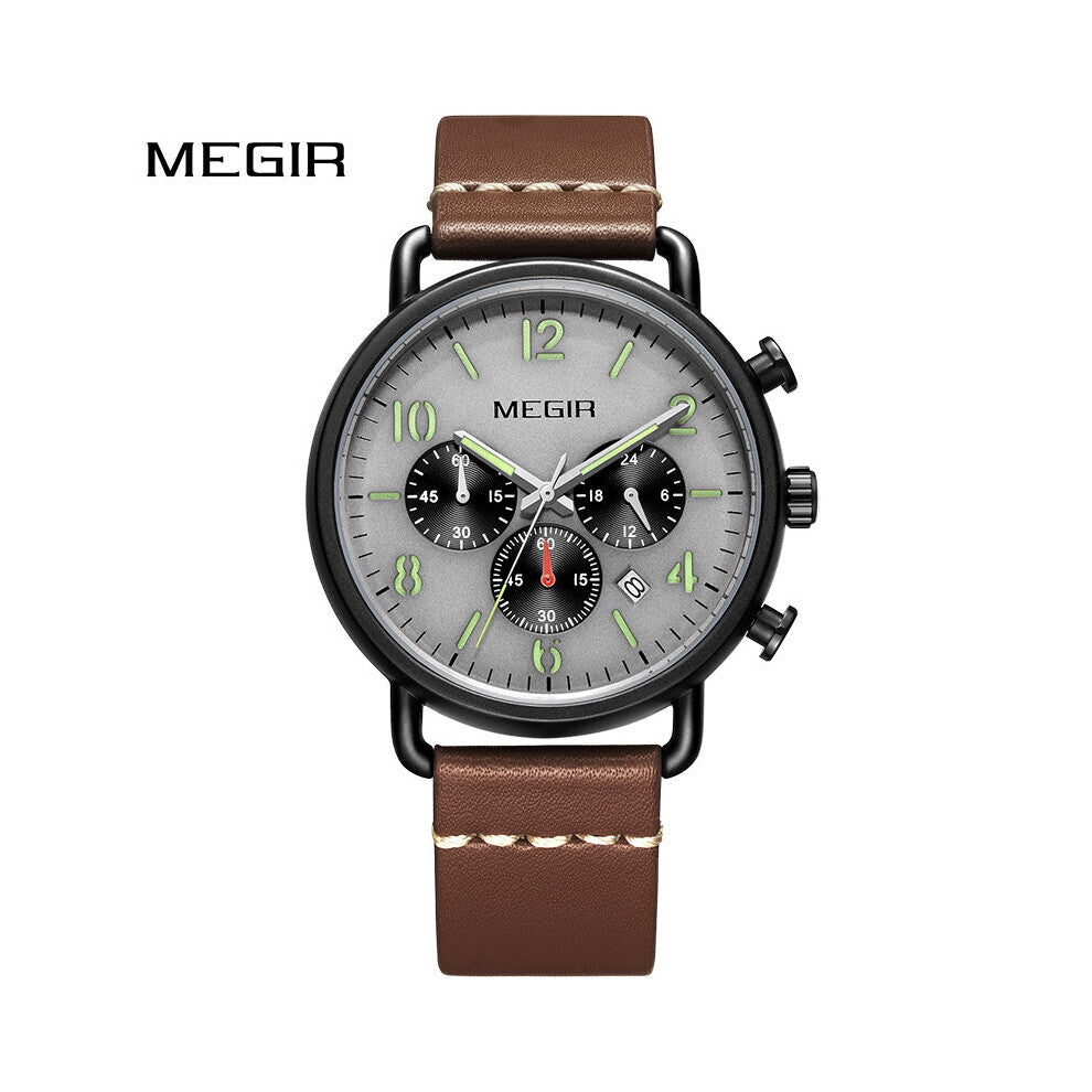 Men's Sports Chronograph Military Watch Business Stainless Steel Waterproof Watch Men Quartz WristWatch