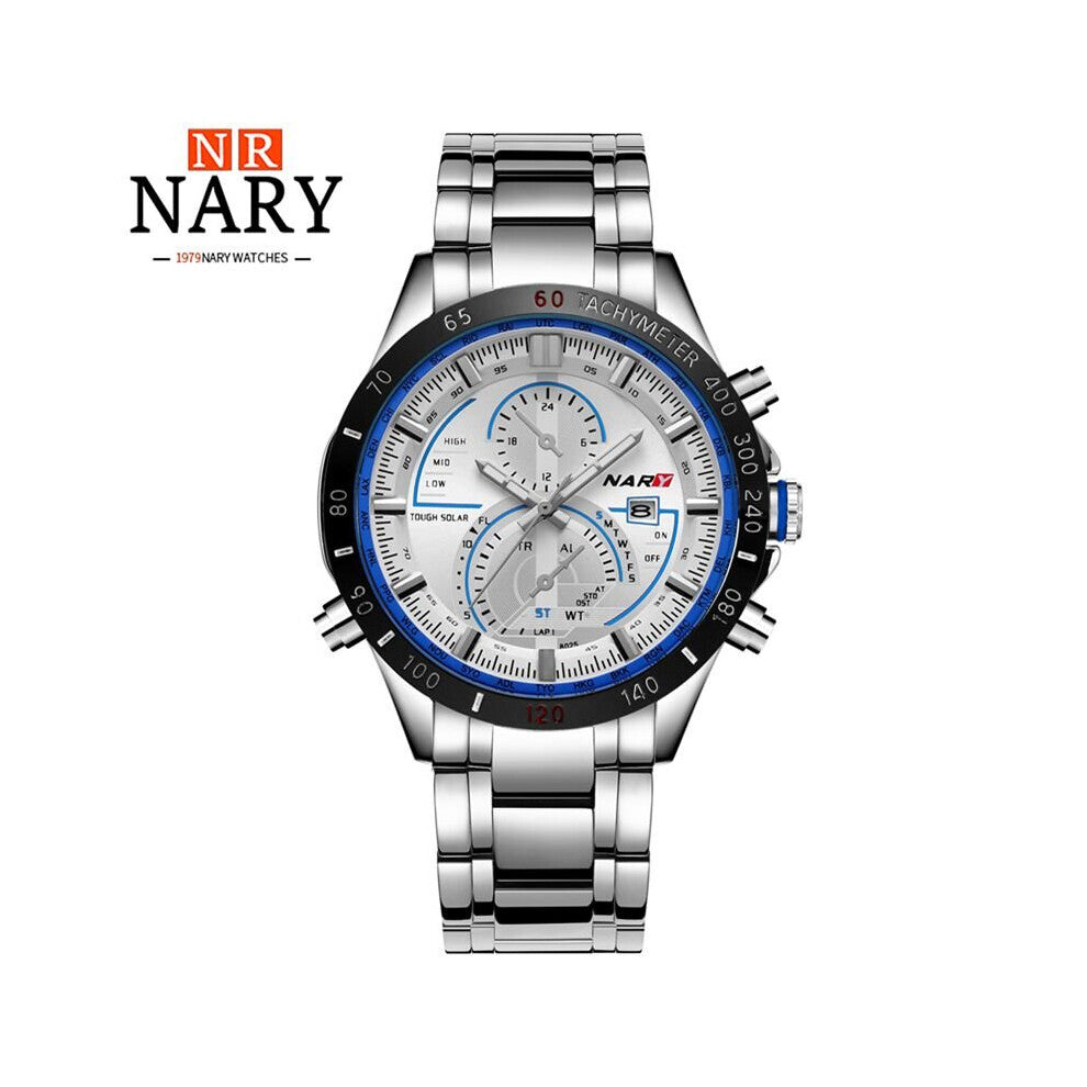 Men Watch Stainless Steel High Folding Clasp with Safety Waterproof Business Wristwatches 8025