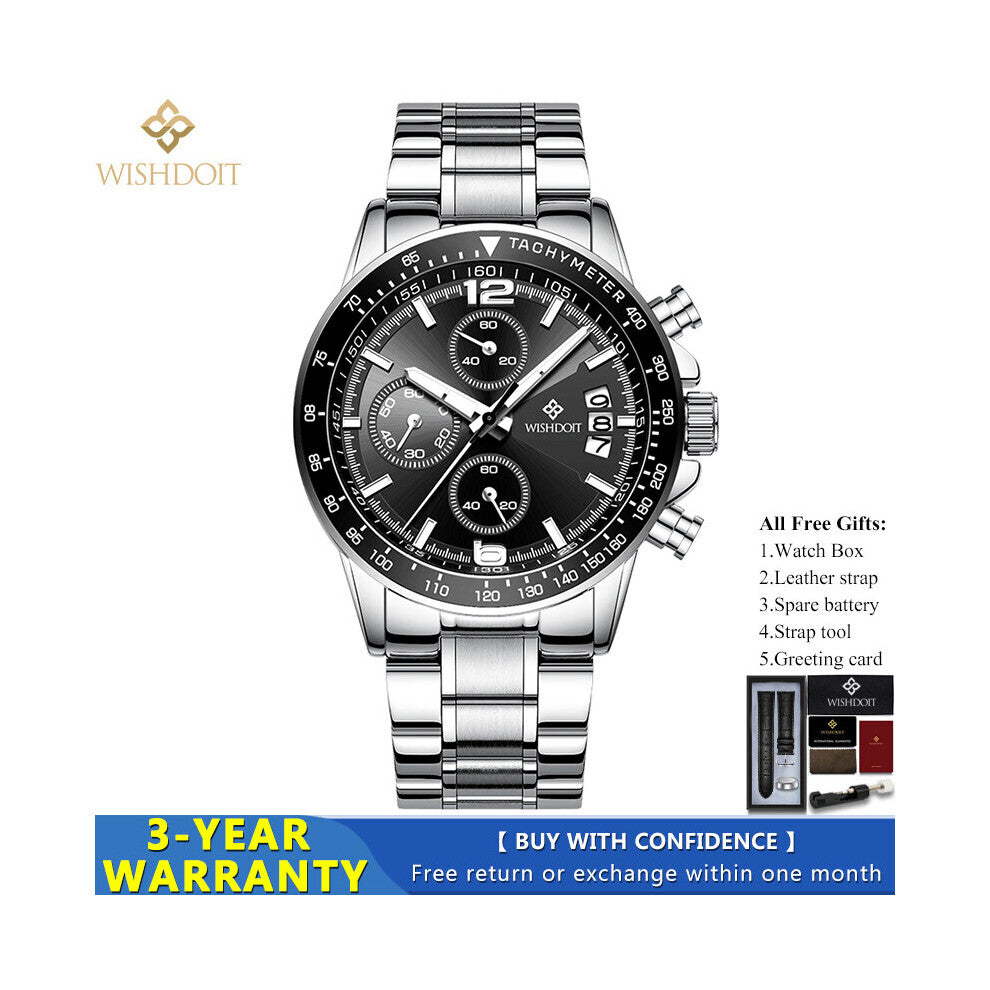 2021New Men's Watch Top Watch 30m Waterproof Luminous Stainless Steel Men's Watch Reloj hombre