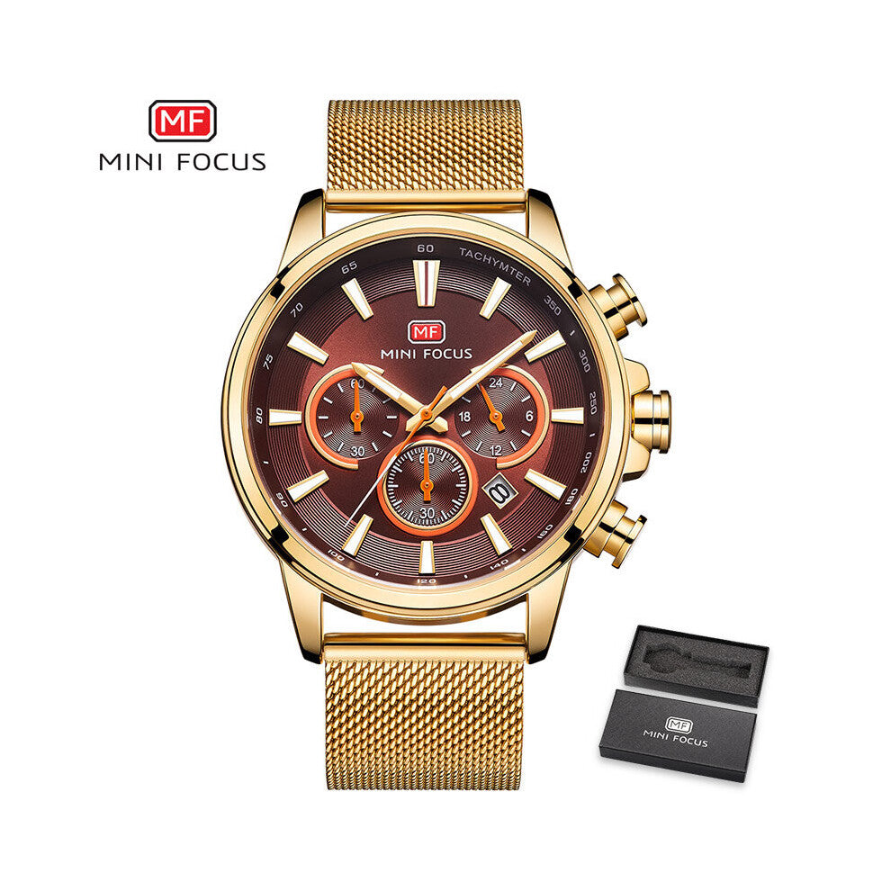 Top Men Watches Waterproof Stainless Steel Wristwatch Men's Chronograph Casual Quartz Watch