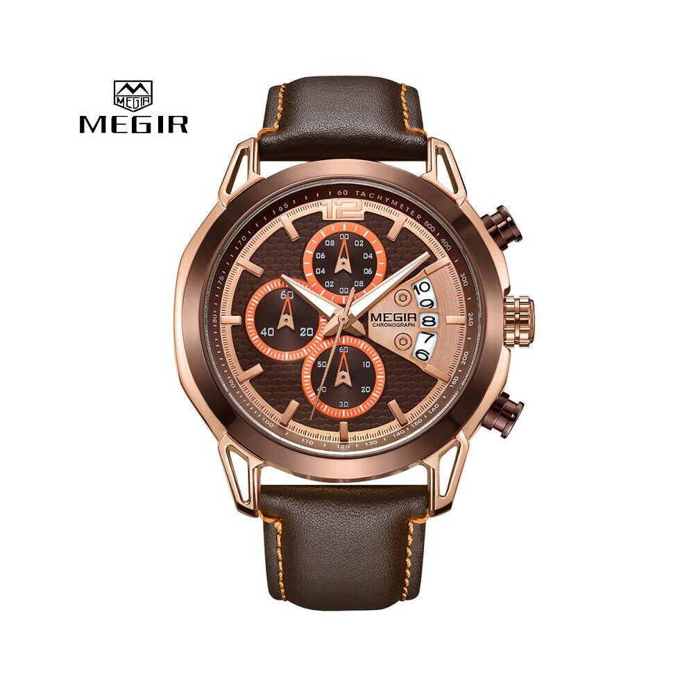 Men Watches Waterproof Sport Chronograph Quartz Wrist Watch Relogio Masculino Top Leather Watches Man Clock