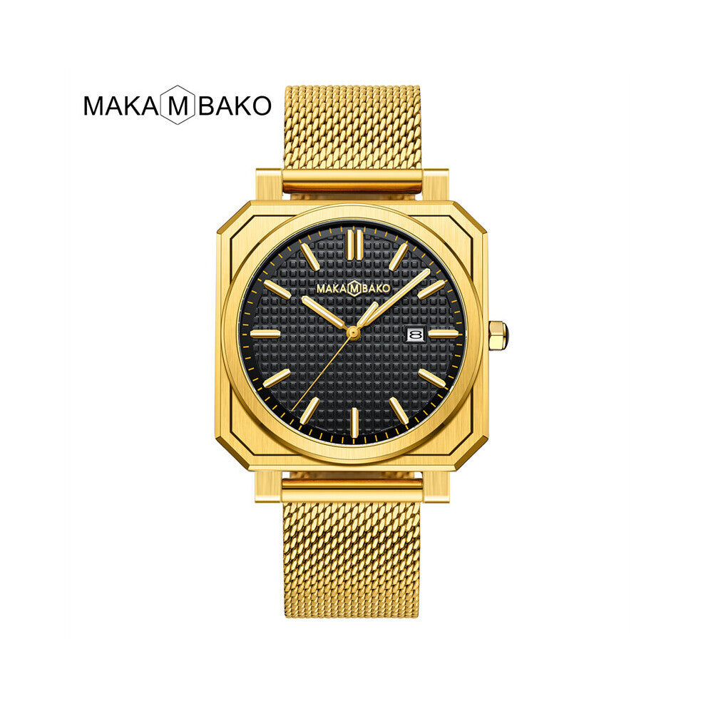 100% Japan Quartz Movement Men Watch Waterproof Stainless Steel Square Calendar Watch Top A4245