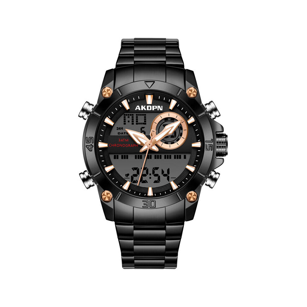 Men Military Sport Wrist Watch Quartz Steel Waterproof Dual Display Male Clock Watches Relogio Masculino