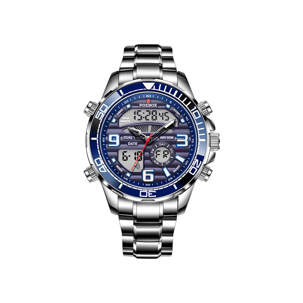 Relogio Masculino LIGE Foxbox Digital Mens Watches Top Sport Steel Quartz Watch For Men Military Waterproof Clock
