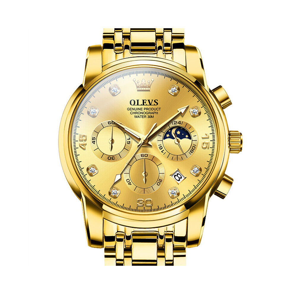 Diamond Business Sport Silver Men's Quartz Watch Full Steel Date Waterproof Watches Reloj Hombre