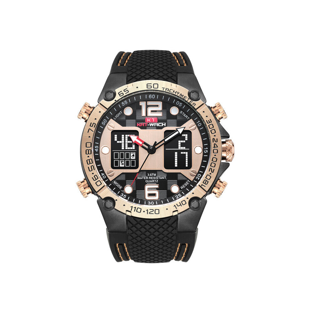 Climbing Men Military Sport Wrist Watch Quartz Steel Waterproof Dual Display Male Clock Watches Relogio Masculino