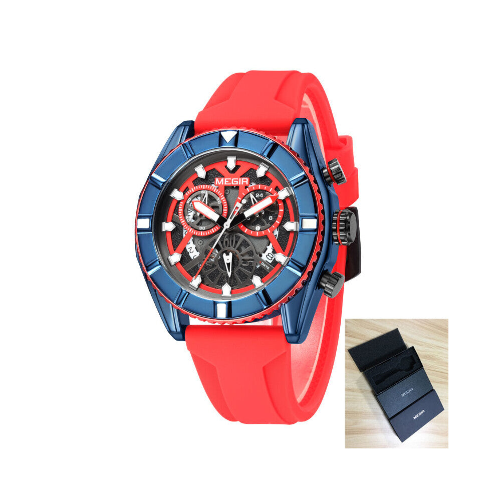 Yellow Silicone Strap Quartz Watch Men Waterproof Military Sport Mens Watches Top Chronograph Watch