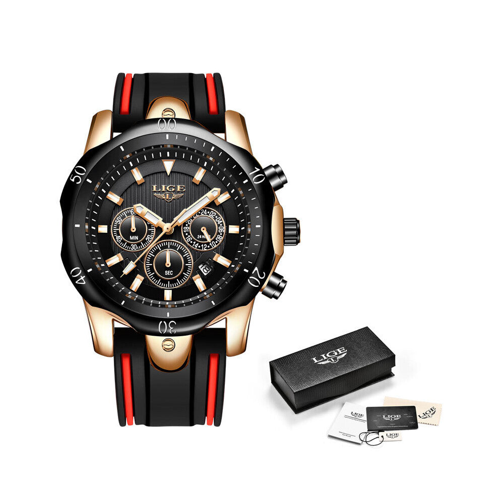 Business Silicone Waterproof Quartz Watch For Mens Watches Top Male Date Clock Relogio Masculino