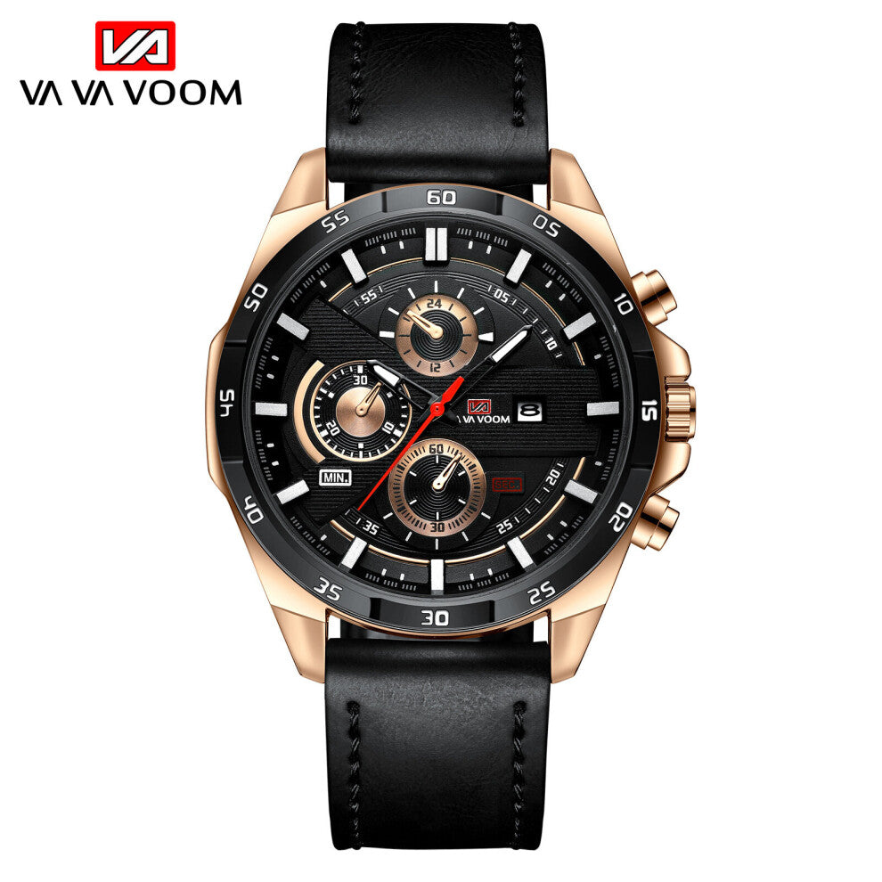 Vintage Waterproof Watches Casual Business Classic Watch For Men Sports Male Wristwatch Leather Strap Calendar Quartz Clock Hour