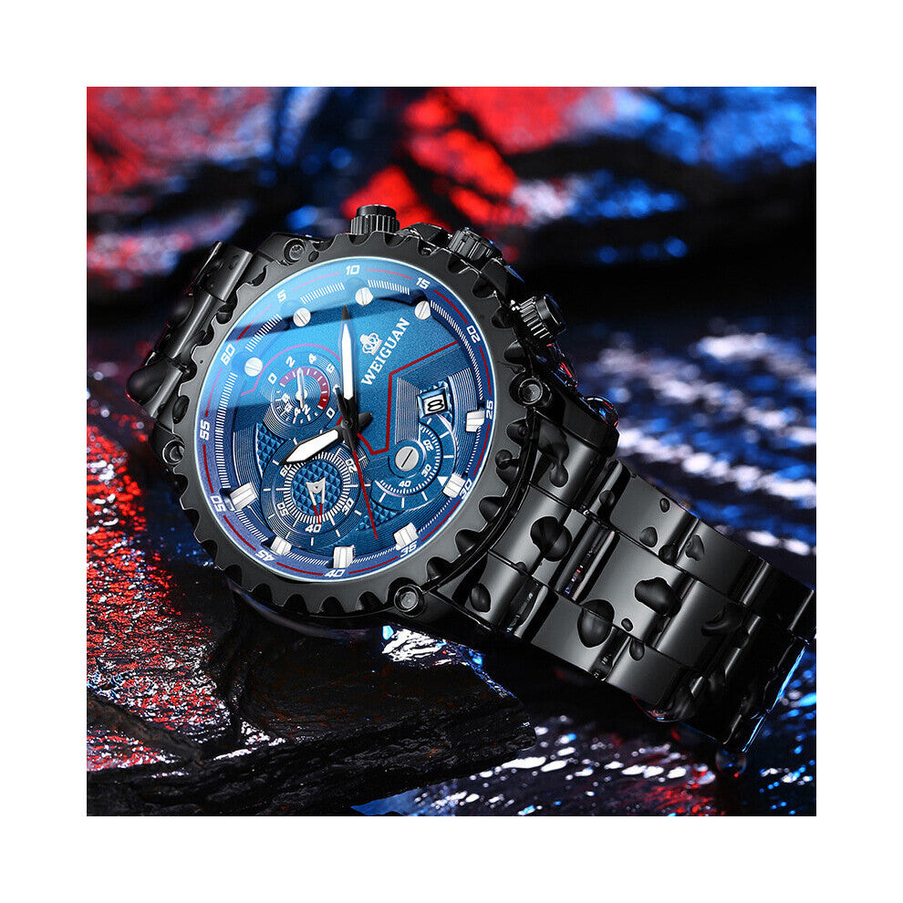 Business Watch Men's Sports Students Quartz Male Wristwatch Luminous Calendar Stainless Steel Clock Hour P