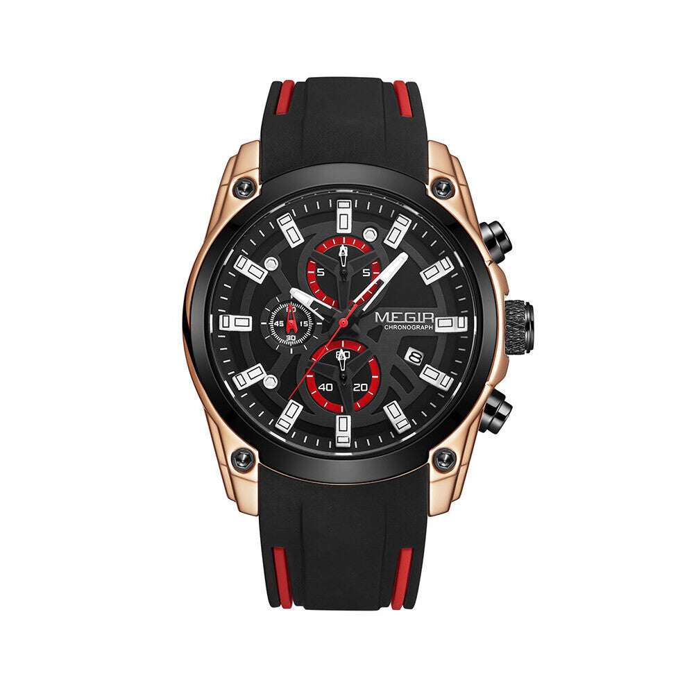 Mens Watches Silicone Strap Top Sports Chronograph Quartz Watch Men Relogio Masculino