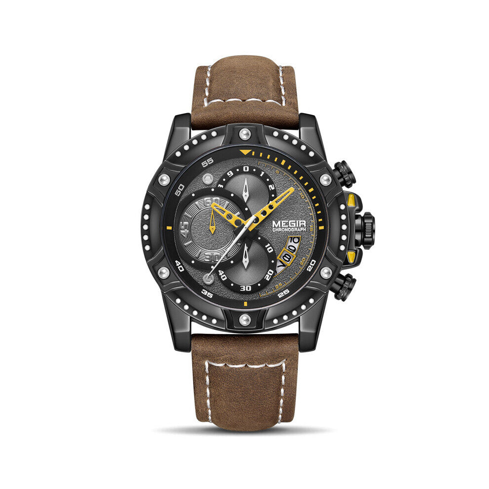 Creative Wristwatch Man Watch Waterproof Leather Mens Watches Top Chronograph Sport Watch Relogio Masculino
