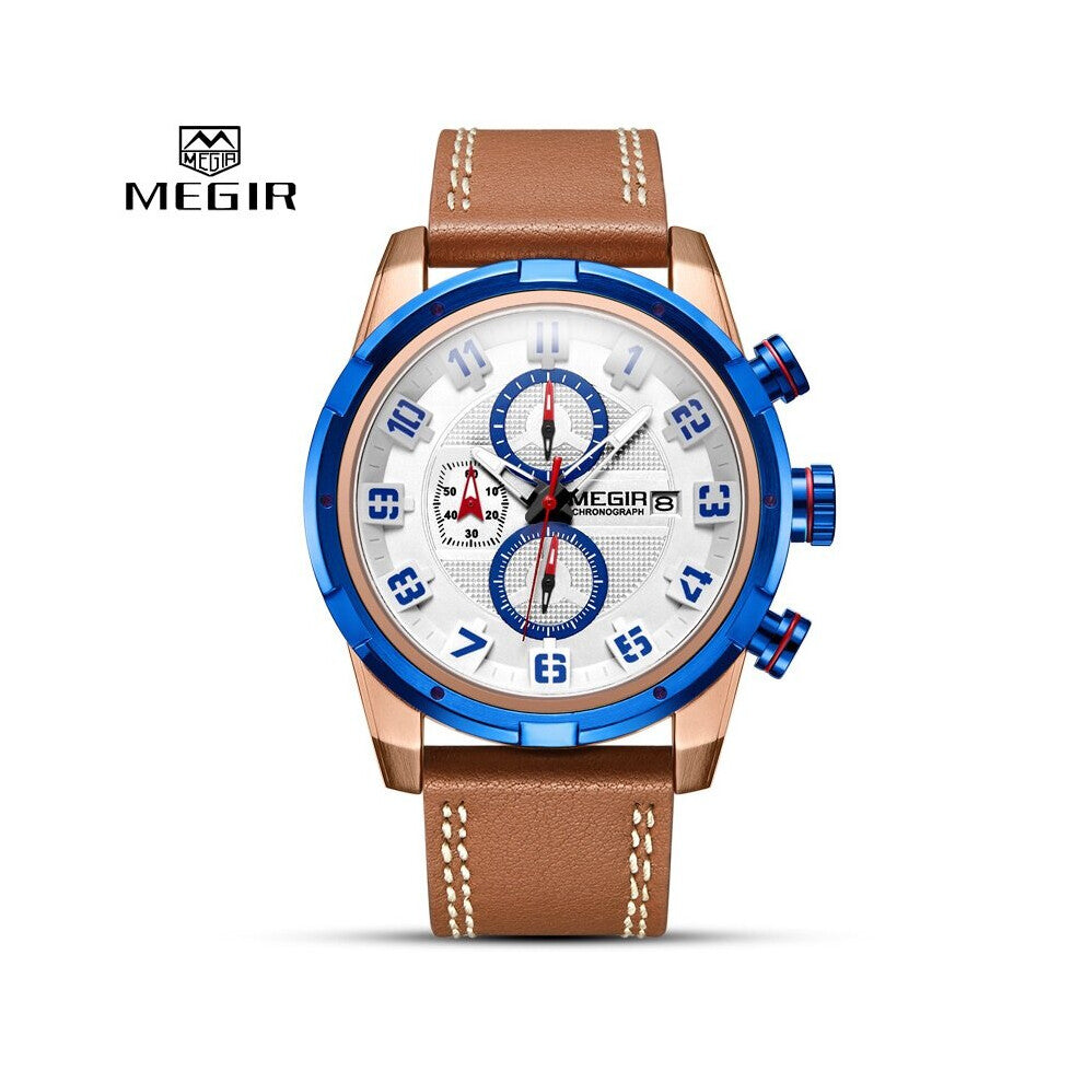 Military Mens Watches Waterproof Sport Quartz Watch Men Business Chronograph Leather Clock Male Relogio Masculino