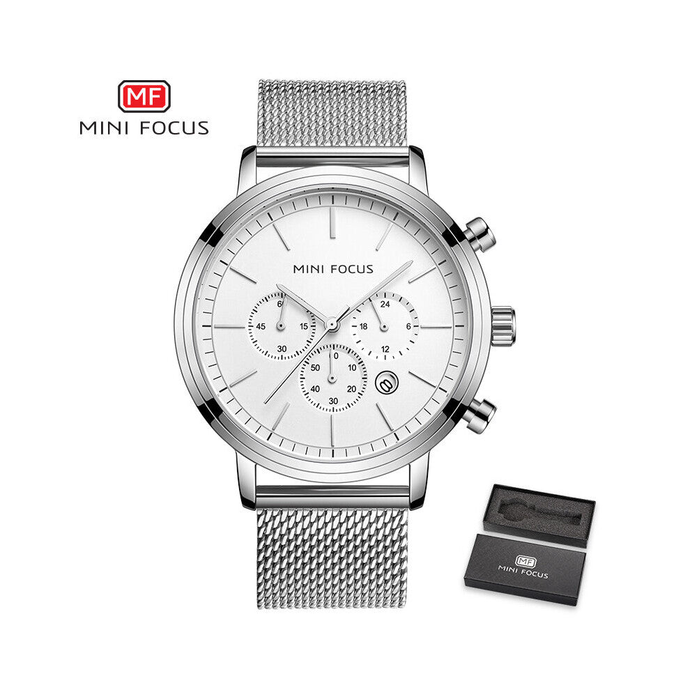 Men Quartz Watch Waterproof Ultra Thin Stainless Steel Mesh Strap Military Mens Watches Top