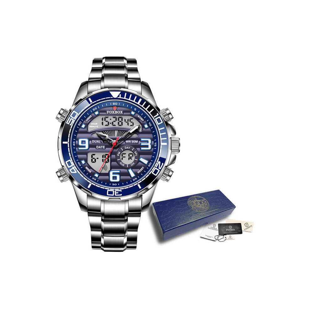 Men Sports Watches Dual Display Digital LED Electronic Quartz Wristwatches 30M Waterproof Swimming Military Watch