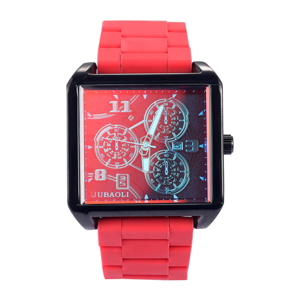 Brazilian Creative Discoloration Glass Watches Men Square Quartz Sports Chronograph Wristwatch Male Gift Relogio Masculino