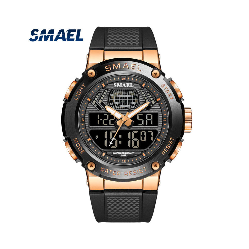 3 Time Sport Watches Men Dual Display Waterproof 50m Chronograph Military Watches Big Dial Male Alarm Clock 8032